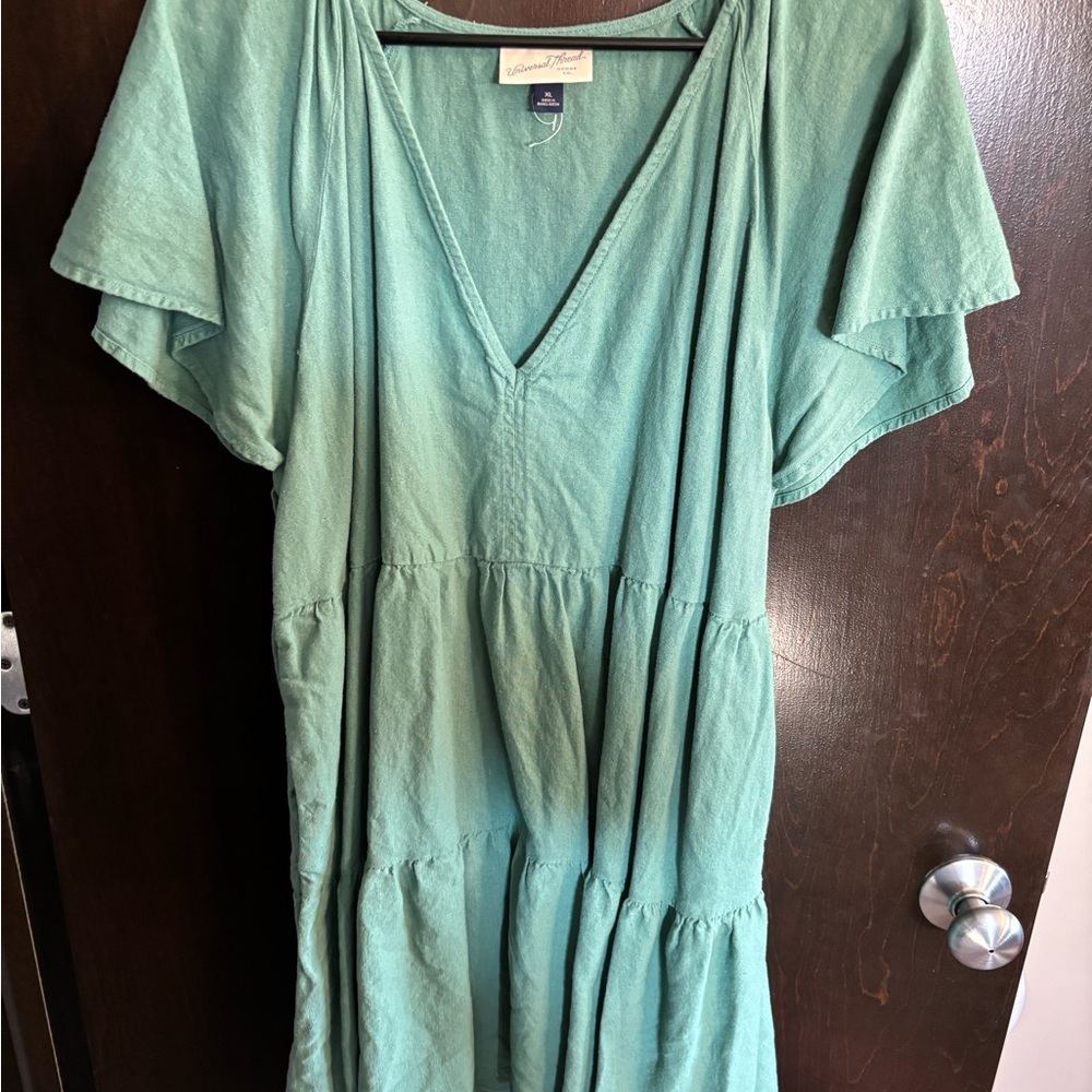 Green V-Neck Dress